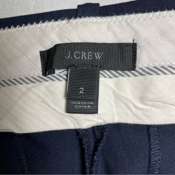 J. Crew Cropped Pants Slim Corpcore Four Seasons Navy Viscose Women’s Size 2 - Picture 9 of 12
